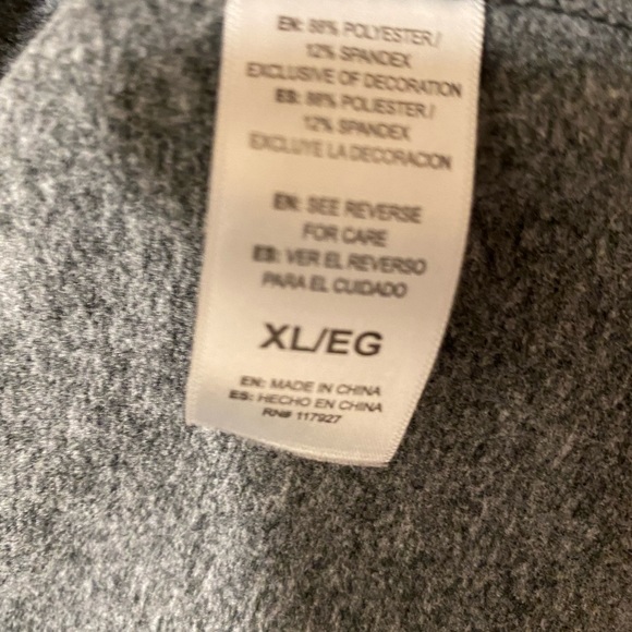 HOODIE REEBOK Quarter zip Tunic Fitted pullover Gray Spandex Yoga XL - Picture 6 of 10